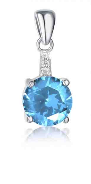 JVD Stříbrný přívěsek s modrým zirkonem SVLP0707XF3M308 + 2 měsíce na vrácení zboží