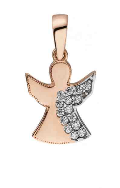 JVD Bronzový přívěsek Andělíček s čirými zirkony SVLP0711XH2RO00 + 2 měsíce na vrácení zboží