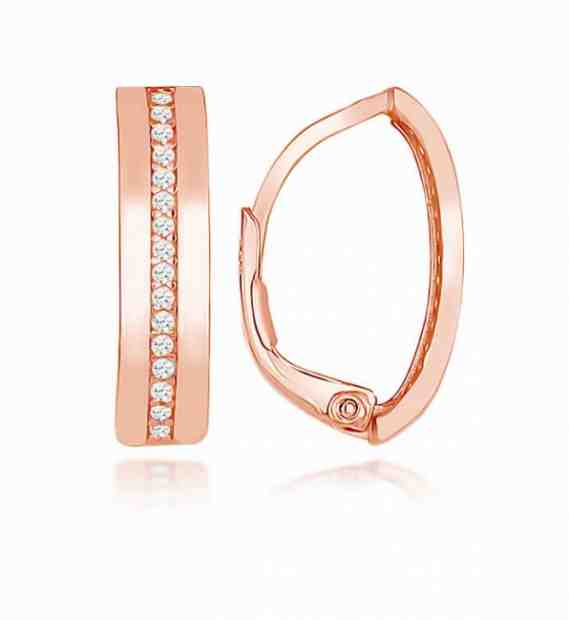 Brilio Silver Nadčasové bronzové náušnice se zirkony LME264R + 2 měsíce na vrácení zboží