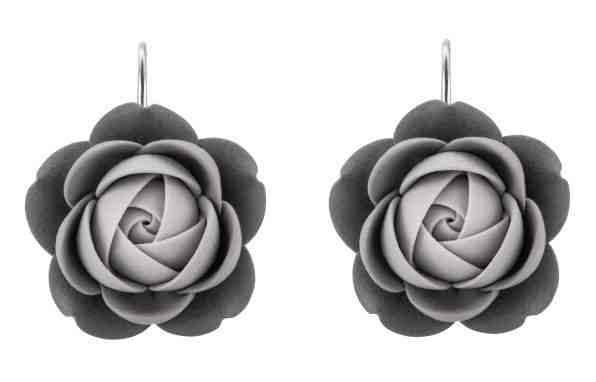 Troli Šedé visací náušnice ve tvaru kytiček Seul + 2 měsíce na vrácení zboží