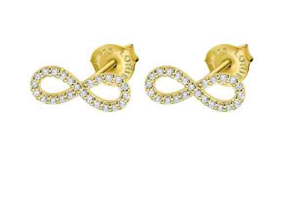 Lotus Silver Pozlacené stříbrné náušnice ve tvaru nekonečna LP1253-4/3 + 2 měsíce na vrácení zboží