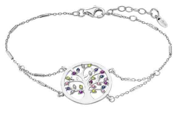 Lotus Silver Krásný stříbrný náramek Strom života s barevnými zirkony LP1890-2/1 + 2 měsíce na vrácení zboží