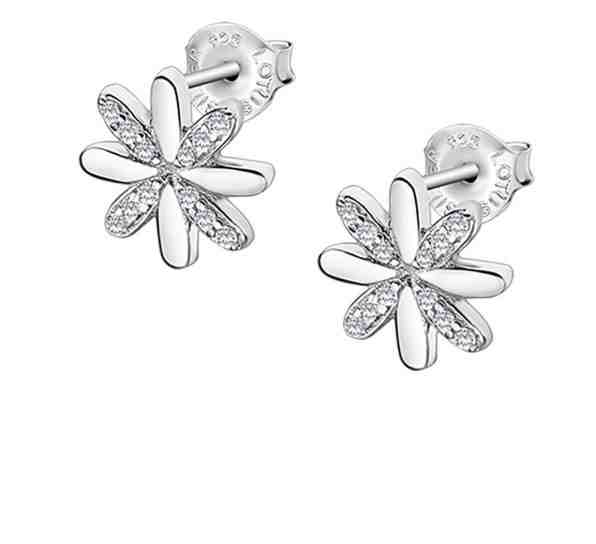 Lotus Silver Stříbrné květinové náušnice se zirkony LP3056-4/1 + 2 měsíce na vrácení zboží