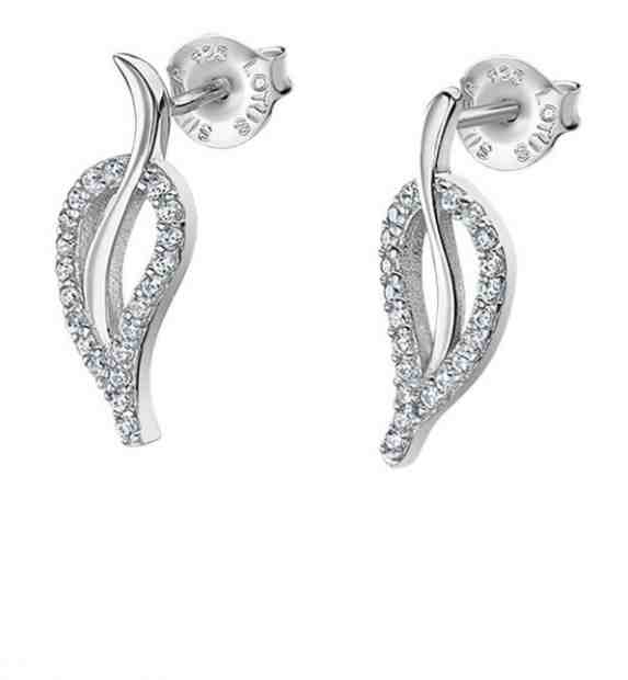 Lotus Silver Stříbrné náušnice ve tvaru lístečků se zirkony LP3060-4/1 + 2 měsíce na vrácení zboží