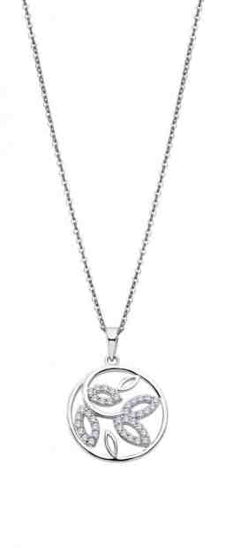 Lotus Silver Třpytivý stříbrný náhrdelník se zirkony LP3068-1/1 (řetízek, přívěsek) + 2 měsíce na vrácení zboží