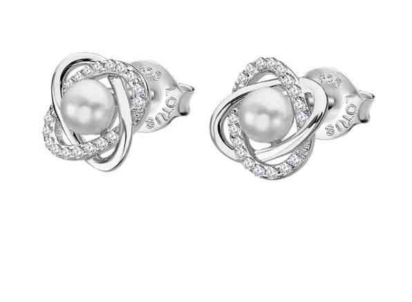 Lotus Silver Stříbrné náušnice pecky se zirkony a perlami LP3094-4/1 + 2 měsíce na vrácení zboží