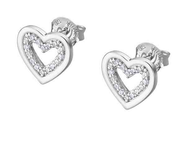 Lotus Silver Romantické stříbrné náušnice se zirkony Srdíčka LP3123-4/1 + 2 měsíce na vrácení zboží