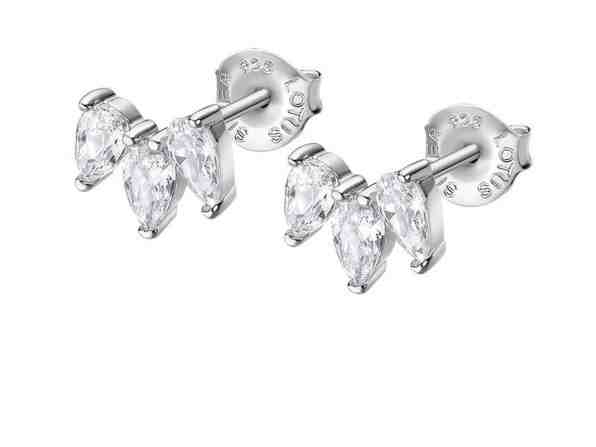 Lotus Silver Designové stříbrné náušnice se zirkony LP3184-4/1 + 2 měsíce na vrácení zboží