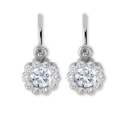 Brilio Dětské náušnice z bílého zlata s krystaly Kytička 239 001 00292 07 + 2 měsíce na vrácení zboží