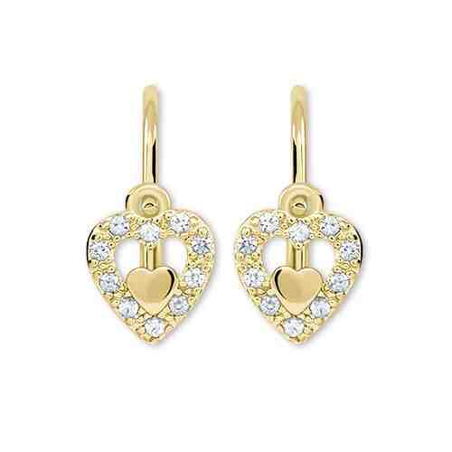 Brilio Dívčí srdíčkové náušnice ze zlata 239 001 00779 + 2 měsíce na vrácení zboží