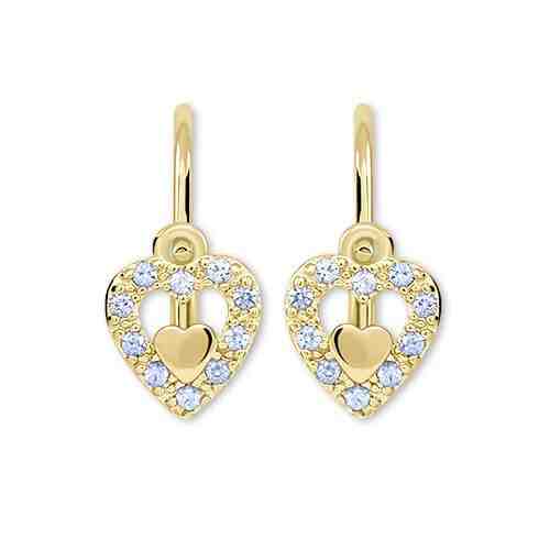 Brilio Dívčí srdíčkové náušnice ze zlata 745 239 001 00779 0000550 + 2 měsíce na vrácení zboží