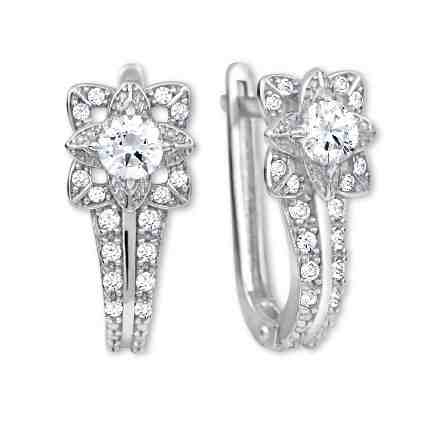 Brilio Třpytivé náušnice z bílého zlata s krystaly 239 001 00835 07 + 2 měsíce na vrácení zboží