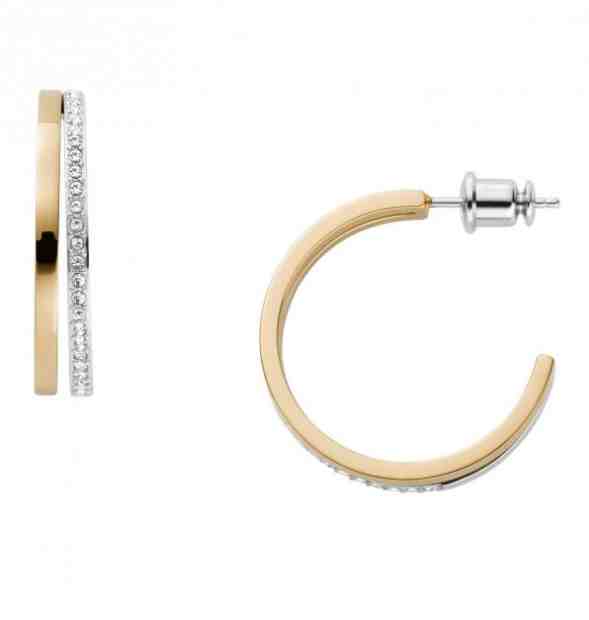 Skagen Luxusní bicolor náušnice kruhy s krystaly Elin SKJ1447998 + 2 měsíce na vrácení zboží