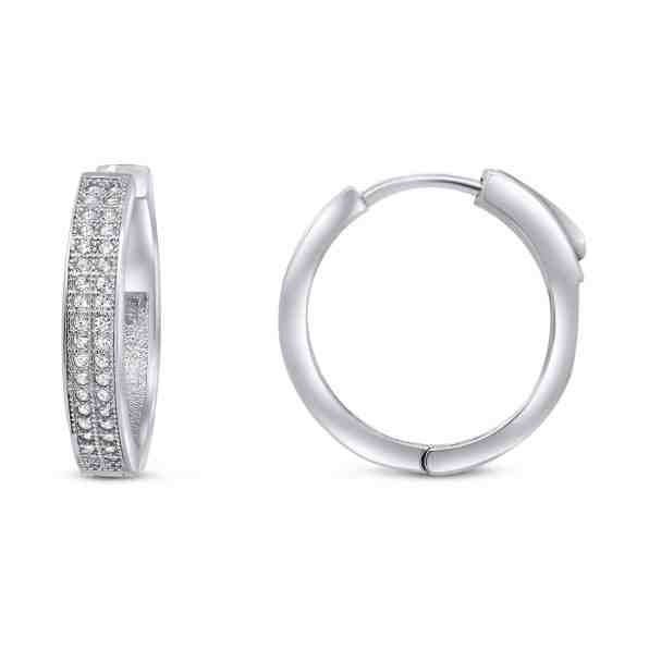 Brilio Silver Okouzlující stříbrné kruhové náušnice EA03 s unikátním zapínáním + 2 měsíce na vrácení zboží