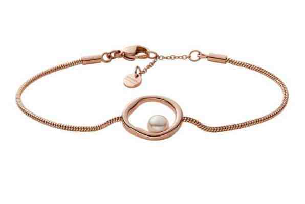 Skagen Elegantní bronzový náramek s perlou Agnethe SKJ1441791 + 2 měsíce na vrácení zboží