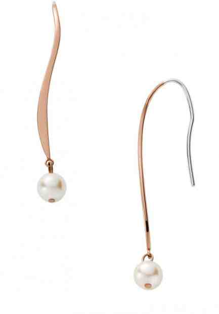 Skagen Elegantní bronzové náušnice s perlami Agnethe SKJ1440791 + 2 měsíce na vrácení zboží