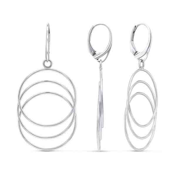 Brilio Silver Stylové stříbrné náušnice s kruhy EA20 + 2 měsíce na vrácení zboží