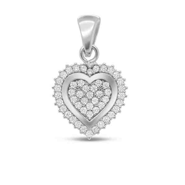 Brilio Silver Oslnivý stříbrný přívěsek se zirkony Srdce PEN06 + 2 měsíce na vrácení zboží
