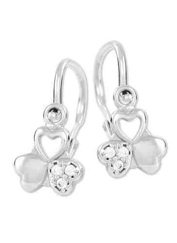 Brilio Dívčí srdíčkové náušnice ze zlata třílístek 239 001 00858 07 + 2 měsíce na vrácení zboží