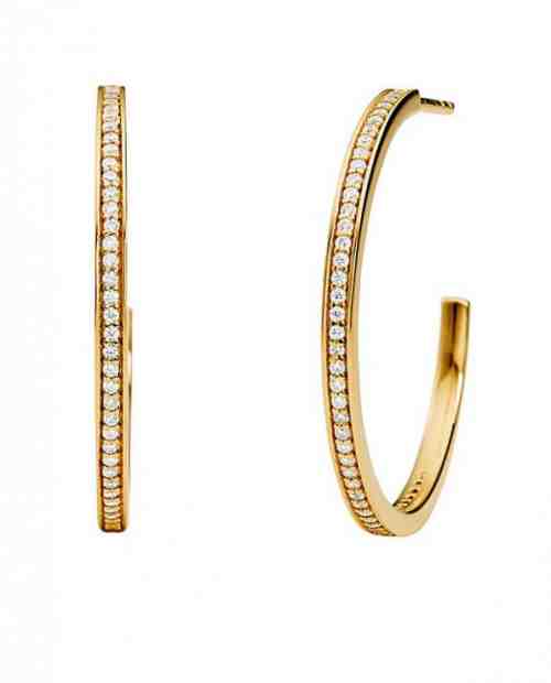 Michael Kors Pozlacené kruhové náušnice se zirkony MKC1178AN710 + 2 měsíce na vrácení zboží