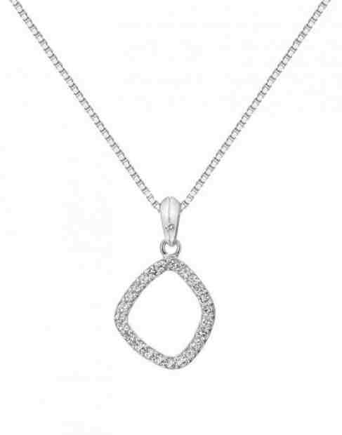 Hot Diamonds Nadčasový stříbrný náhrdelník s briliantem a topazy Behold DP829 (řetízek, přívěsek) + 2 měsíce na vrácení zboží