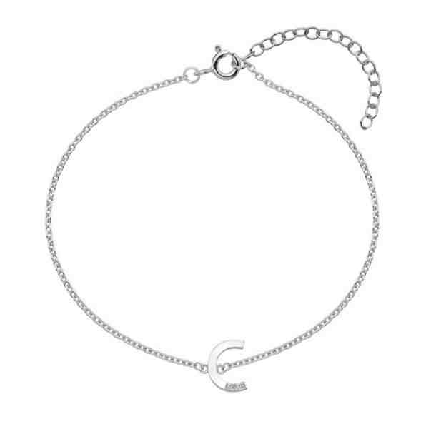 Hot Diamonds Stříbrný náramek s brilianty písmeno "C" Love Letters DL614 + 2 měsíce na vrácení zboží