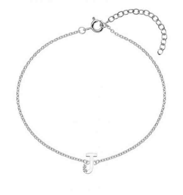 Hot Diamonds Stříbrný náramek s brilianty písmeno "J" Love Letters DL621 + 2 měsíce na vrácení zboží
