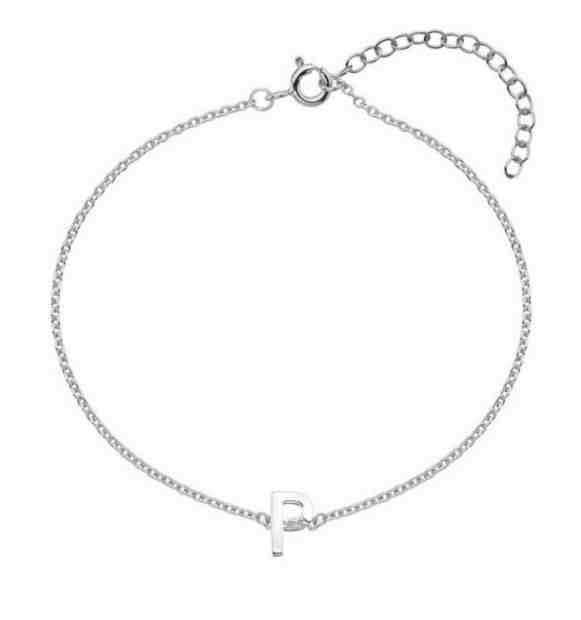 Hot Diamonds Stříbrný náramek s brilianty písmeno "P" Love Letters DL627 + 2 měsíce na vrácení zboží