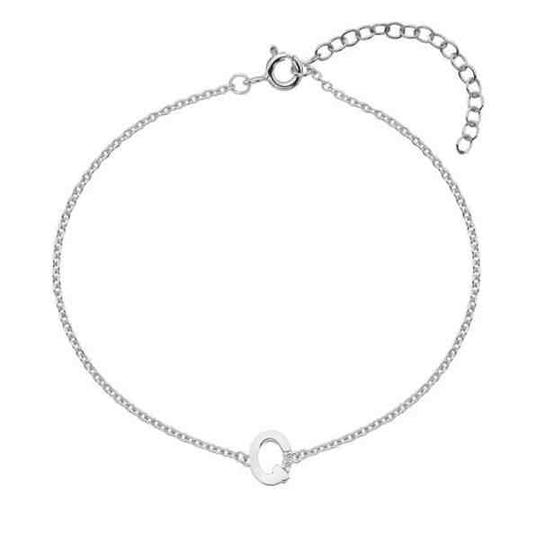 Hot Diamonds Stříbrný náramek s brilianty písmeno "Q" Love Letters DL628 + 2 měsíce na vrácení zboží