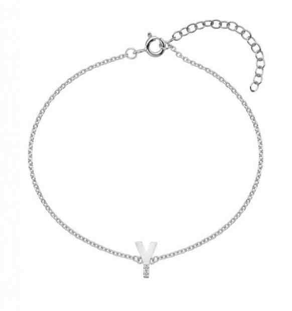 Hot Diamonds Stříbrný náramek s brilianty písmeno "Y" Love Letters DL636 + 2 měsíce na vrácení zboží