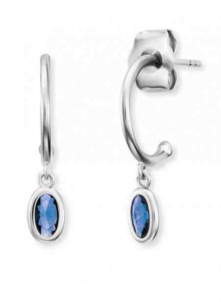 Engelsrufer Stříbrné půlkruhové náušnice s modrými zirkony ERE-JOY-B-CR + 2 měsíce na vrácení zboží