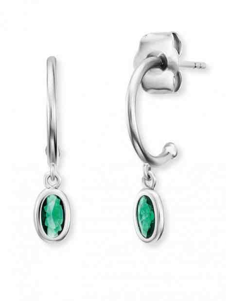 Engelsrufer Stříbrné půlkruhové náušnice se zelenými zirkony ERE-JOY-G-CR + 2 měsíce na vrácení zboží