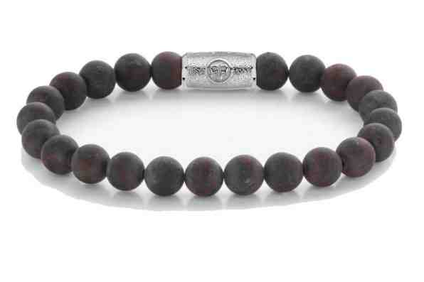 Rebel&Rose Šedá korálkový náramek Matt Red-brown Sugar RR-80075-S 16,5 cm - S + 2 měsíce na vrácení zboží