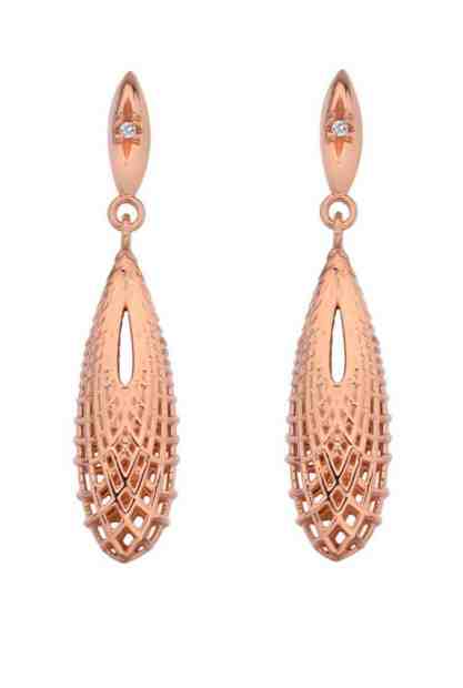 Hot Diamonds Elegantní bronzové náušnice s diamanty Quest Filigree Teardrop DE656 + 2 měsíce na vrácení zboží