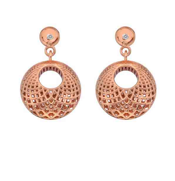 Hot Diamonds Nadčasové bronzové náušnice s diamanty Quest Filigree DE658 + 2 měsíce na vrácení zboží