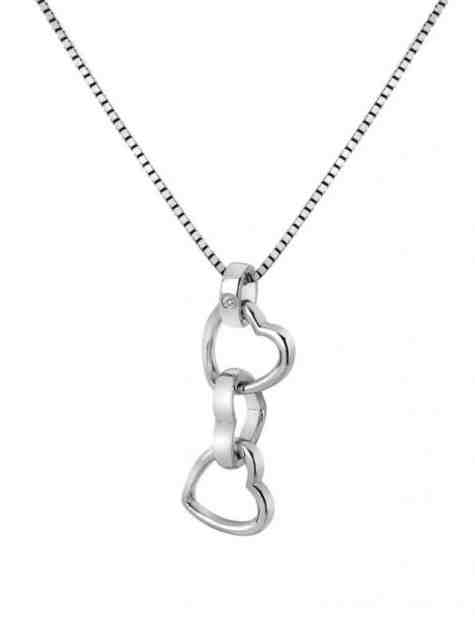 Hot Diamonds Zamilovaný stříbrný náhrdelník Trio Triple Heart DP835 (řetízek, přívěsek) + 2 měsíce na vrácení zboží
