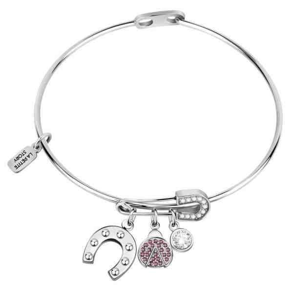 La Petite Story Půvabný ocelový náramek pro štěstí s přívěsky Friendship LPS05ARR57 + 2 měsíce na vrácení zboží