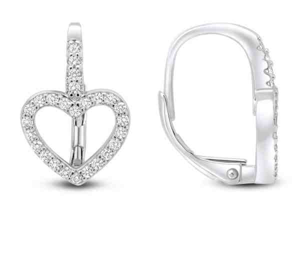 Brilio Silver Okouzlujicí stříbrné náušnice srdíčka EA25 + 2 měsíce na vrácení zboží