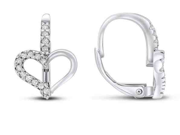 Brilio Silver Něžné stříbrné náušnice srdíčka EA28 + 2 měsíce na vrácení zboží