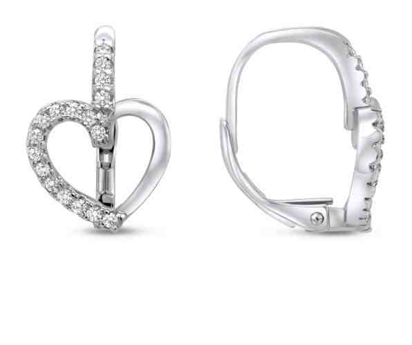 Brilio Silver Romantické stříbrné náušnice srdíčka EA29 + 2 měsíce na vrácení zboží
