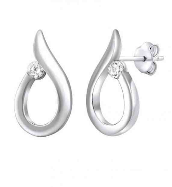 Silvego Něžné stříbrné náušnice se zirkony QRE001K + 2 měsíce na vrácení zboží