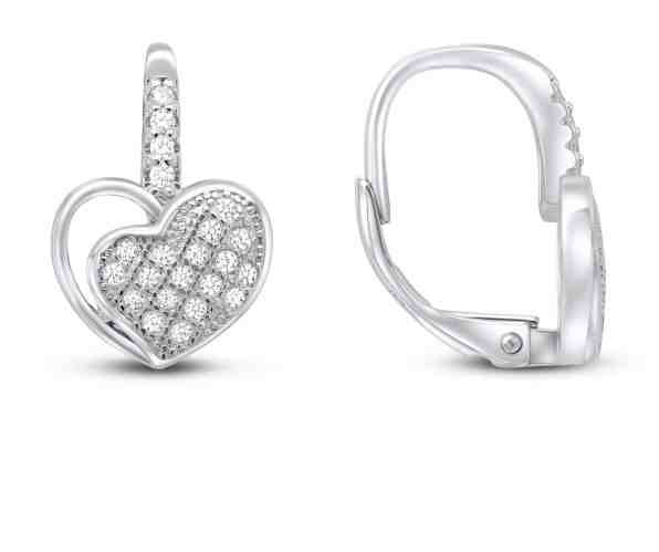 Brilio Silver Romantické stříbrné náušnice srdíčka EA51 + 2 měsíce na vrácení zboží