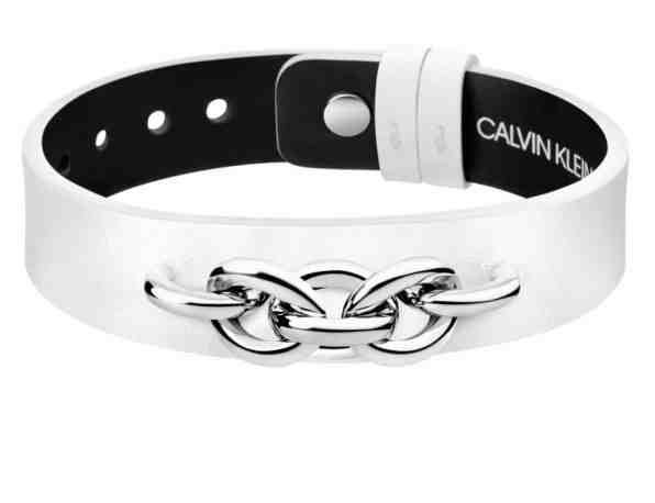 Calvin Klein Elegantní náramek z bílé kůže Statement KJALMB090200 + 2 měsíce na vrácení zboží
