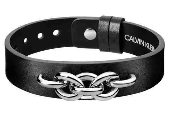 Calvin Klein Elegantní náramek z černé kůže Statement KJALMB090100 + 2 měsíce na vrácení zboží