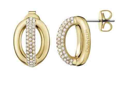 Calvin Klein Moderní pozlacené náušnice s krystaly Statement KJALJE140100 + 2 měsíce na vrácení zboží