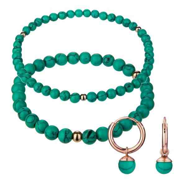 Emily Westwood Zelená korálková sada náramků a náušnic WS061R + 2 měsíce na vrácení zboží