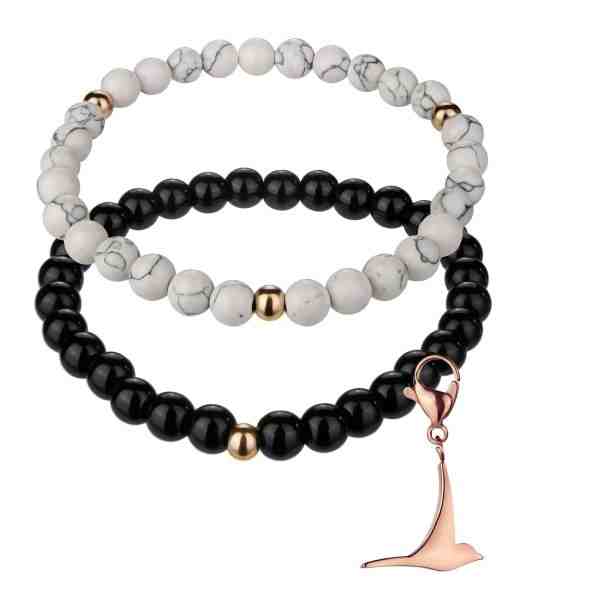 Emily Westwood Korálková sada náramků z howlitu a onyxu WS063R + 2 měsíce na vrácení zboží