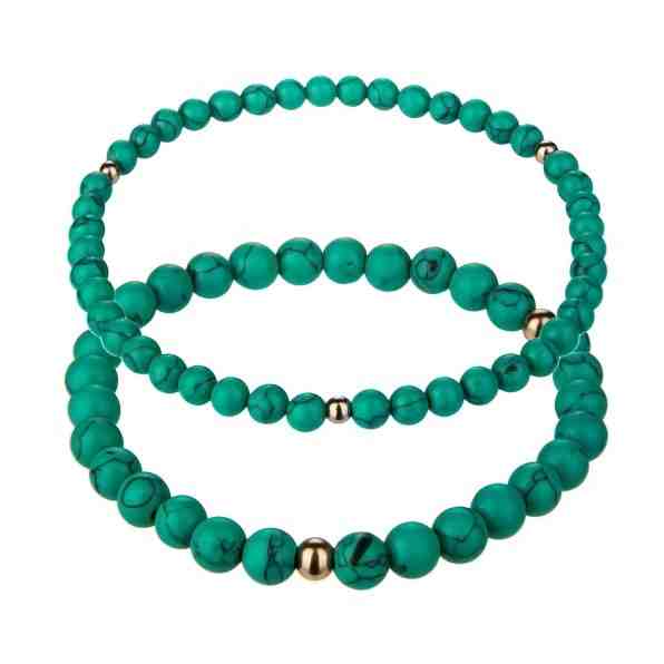 Emily Westwood Korálková sada náramků z malachitu WS066R + 2 měsíce na vrácení zboží