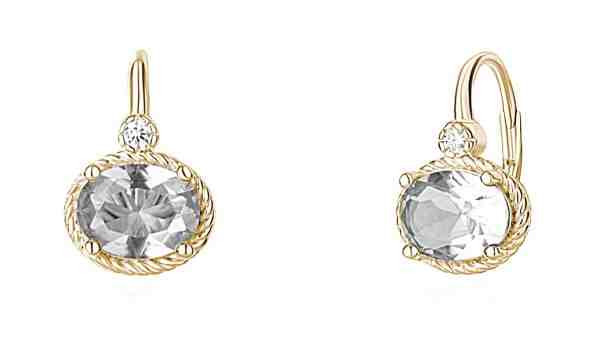 JVD Pozlacené náušnice s čirými zirkony SVLE973XH2GO00 + 2 měsíce na vrácení zboží