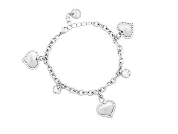 Liu.Jo Ocelový náramek se srdíčky a krystaly Linea Sacred LJ1524 + 2 měsíce na vrácení zboží